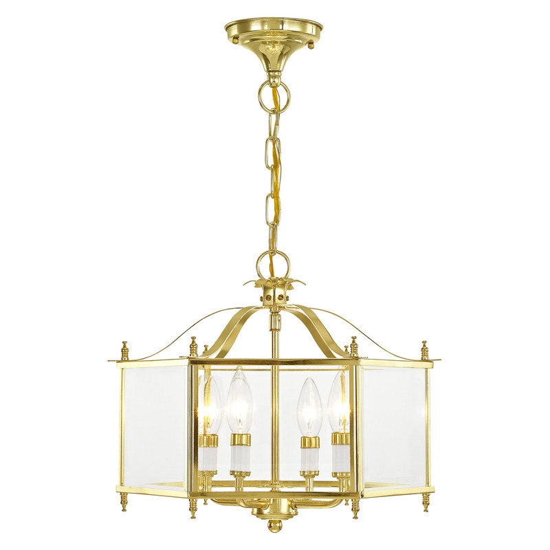 Livex Lighting Livingston 4 Light Polished Brass Chain Hang/Ceiling Mount