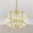 Livex Lighting Livingston 4 Light Polished Brass Chain Hang/Ceiling Mount