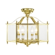 Livex Lighting Livingston 4 Light Polished Brass Chain Hang/Ceiling Mount
