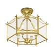 Livex Lighting Livingston 4 Light Polished Brass Chain Hang/Ceiling Mount