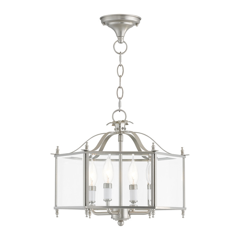 Livex Lighting Livingston 4 Light Brushed Nickel Chain Hang/Ceiling Mount