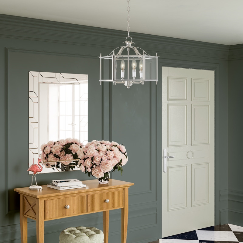 Livex Lighting Livingston 4 Light Brushed Nickel Chain Hang/Ceiling Mount