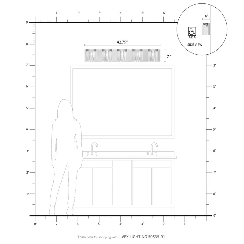 Livex Lighting Ashton Bath Light in Brushed Brushed Nickel