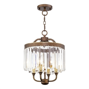 Livex Lighting Ashton Convertible Mini Chandelier Ceiling Mount in Bronze