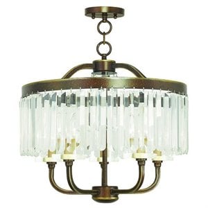 Livex Lighting Ashton Convertible Chandelier in Hand Painted Palacial Bronze