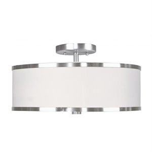 Livex Lighting Park Ridge Ceiling Mount in Brushed Nickel