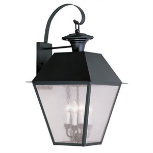 Livex Lighting Mansfield Outdoor Wall Lantern in Black