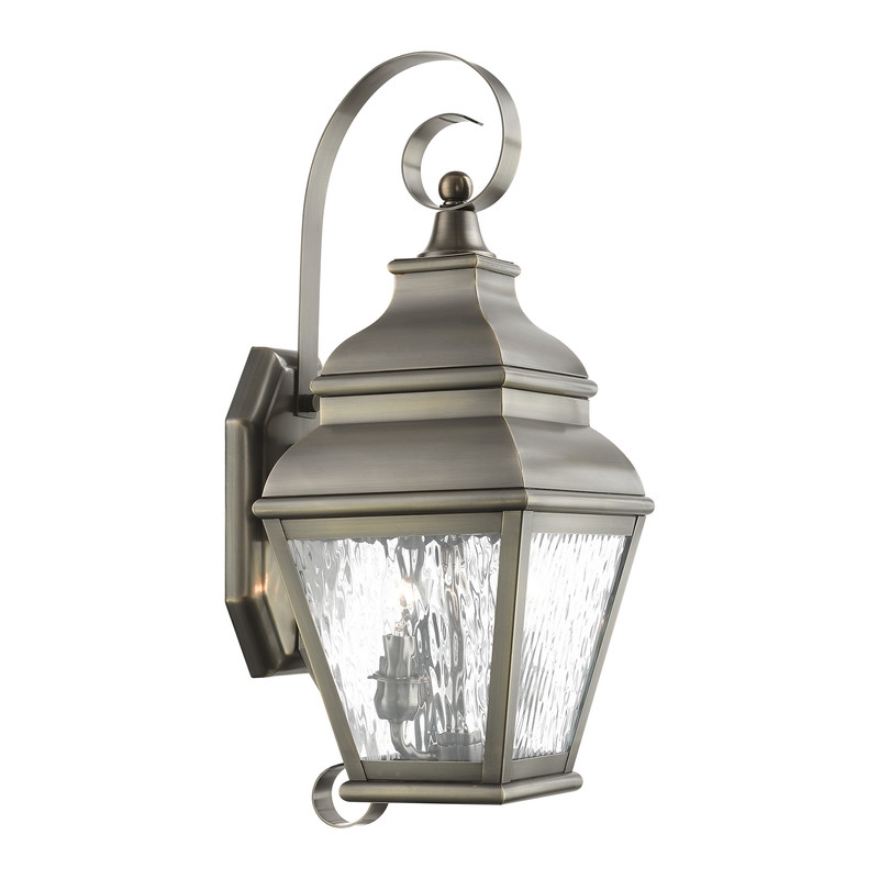 Livex Lighting Exeter 2 Light Outdoor Wall Lantern in Vintage Pewter