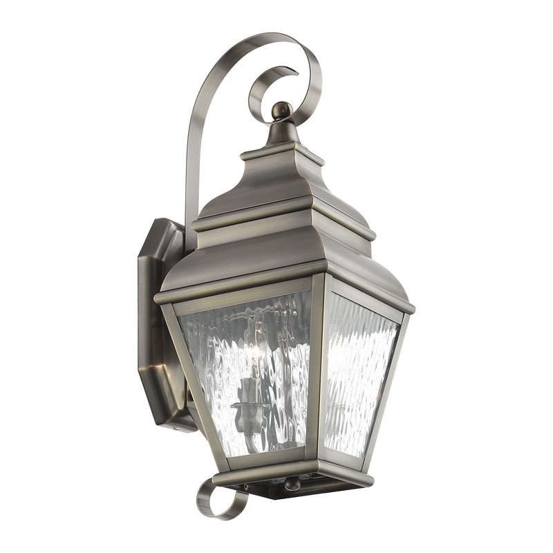 Livex Lighting Exeter 2 Light Outdoor Wall Lantern in Vintage Pewter