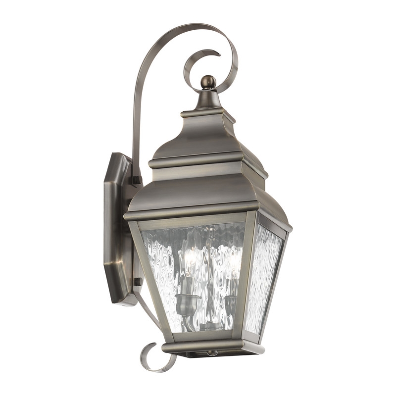 Livex Lighting Exeter 2 Light Outdoor Wall Lantern in Vintage Pewter