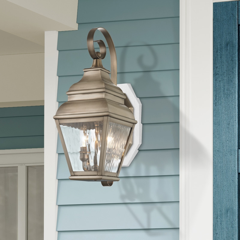 Livex Lighting Exeter 2 Light Outdoor Wall Lantern in Vintage Pewter