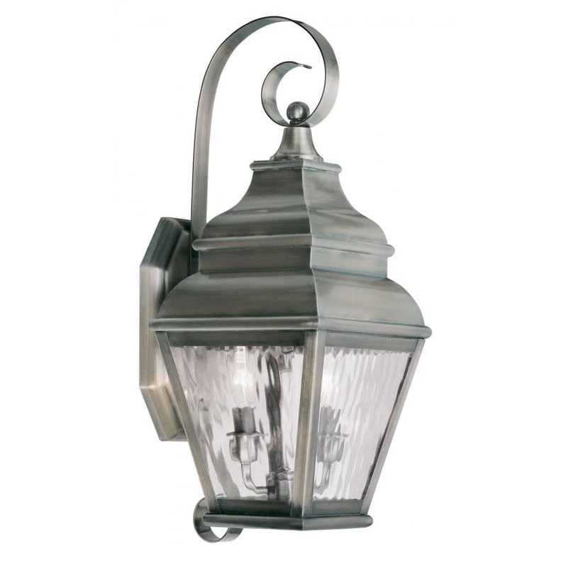 Livex Lighting Exeter 2 Light Outdoor Wall Lantern in Vintage Pewter
