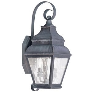 Livex Lighting Exeter 2 Light Outdoor Wall Lantern in Charcoal