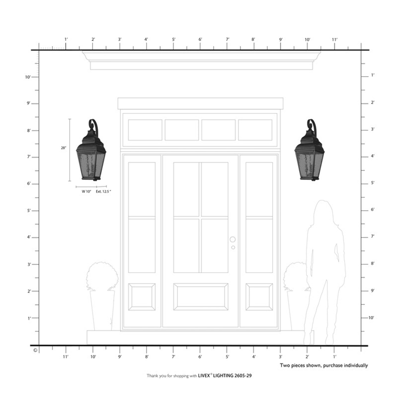 Livex Lighting Exeter Outdoor Wall Lantern in Vintage Pewter