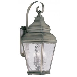 Livex Lighting Exeter Outdoor Wall Lantern in Vintage Pewter