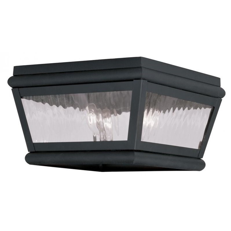 Livex Lighting Exeter 2 Light Outdoor Ceiling Mount in Charcoal