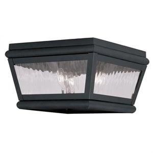 Livex Lighting Exeter 2 Light Outdoor Ceiling Mount in Charcoal