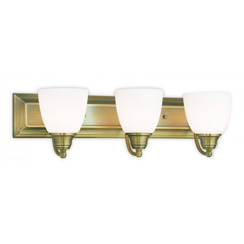 Livex Lighting Springfield 3 Bath Light in Antique Brass