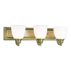 livex lighting springfield 3 bath light in antique brass