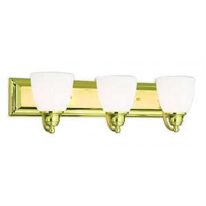 livex lighting springfield 3 bath light in polished brass