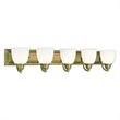 Livex Lighting Springfield 5 Bath Light in Antique Brass