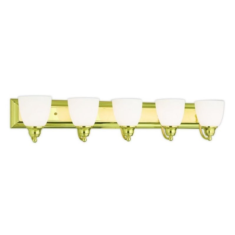 Livex Lighting Springfield 5 Bath Light in Polished Brass