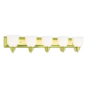 livex lighting springfield 5 bath light in polished brass