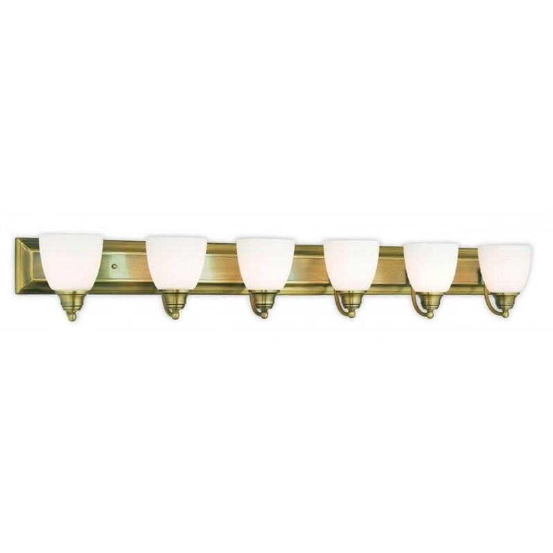 Livex Lighting Springfield 6 Bath Light in Antique Brass