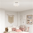 Livex Lighting Meridian 2-Light Metal & Fabric Ceiling Mount in Brushed Nickel