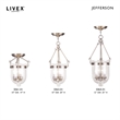 Livex Lighting Jefferson 3 Light Antique Brass Chain Lantern