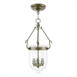 Livex Lighting Jefferson 3 Light Antique Brass Chain Lantern