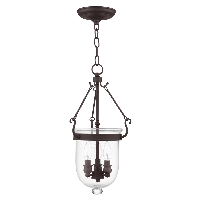 Livex Lighting Jefferson 3 Light Bronze Chain Lantern