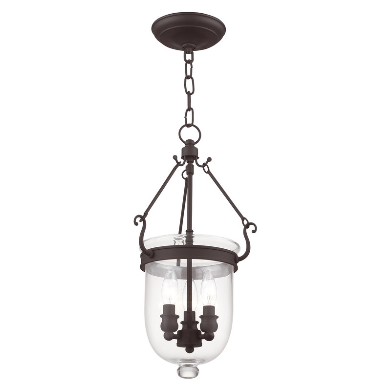 Livex Lighting Jefferson 3 Light Bronze Chain Lantern