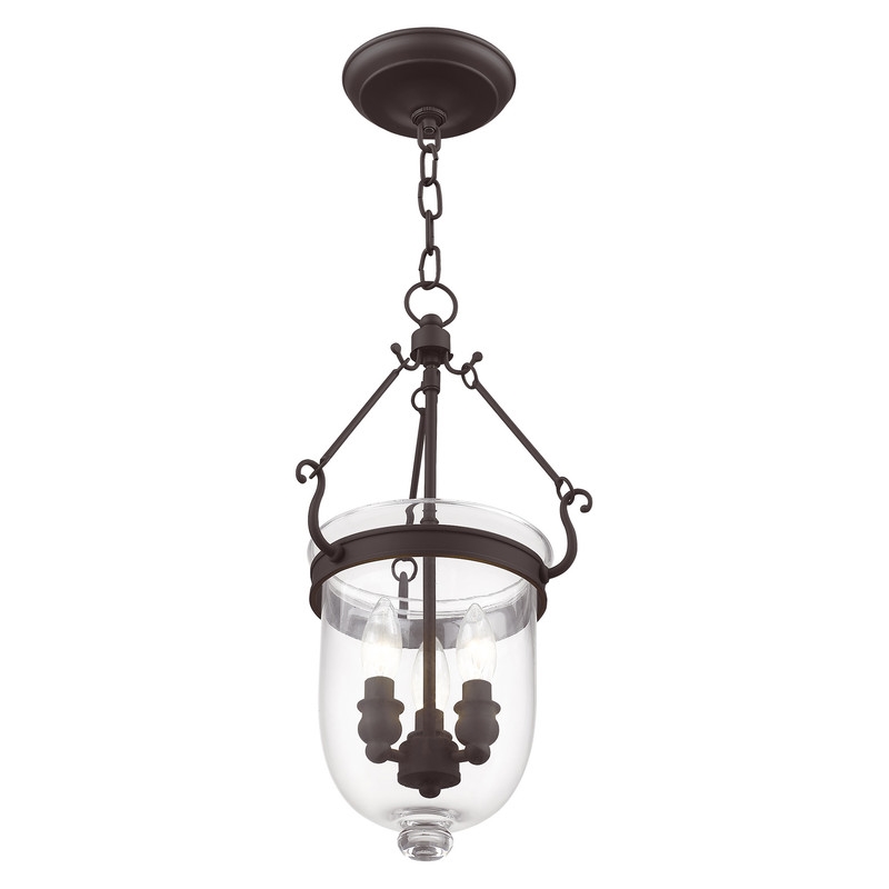 Livex Lighting Jefferson 3 Light Bronze Chain Lantern