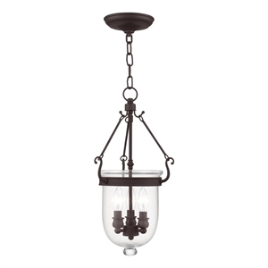 Livex Lighting Jefferson 3 Light Bronze Chain Lantern