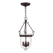 Livex Lighting Jefferson 3 Light Bronze Chain Lantern