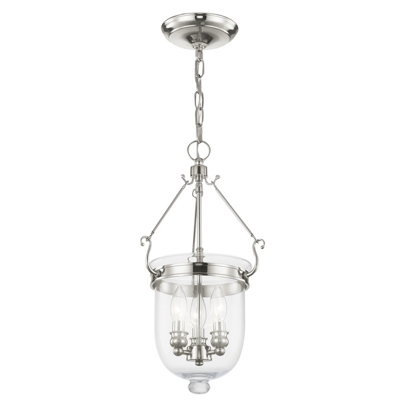 Livex Lighting Jefferson 3 Light Polished Nickel Chain Lantern