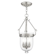 Livex Lighting Jefferson 3 Light Brushed Nickel Chain Lantern