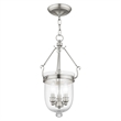 Livex Lighting Jefferson 3 Light Brushed Nickel Chain Lantern