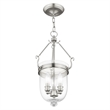 Livex Lighting Jefferson 3 Light Brushed Nickel Chain Lantern