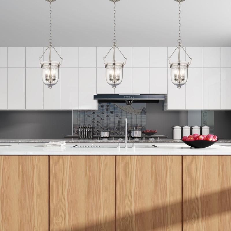 Livex Lighting Jefferson 3 Light Brushed Nickel Chain Lantern