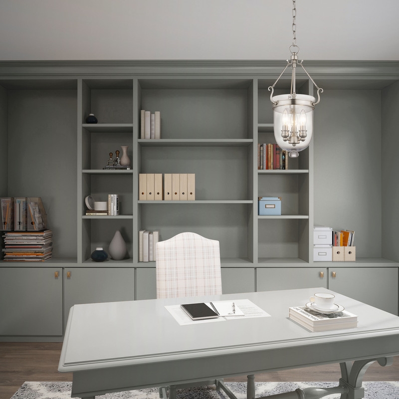 Livex Lighting Jefferson 3 Light Brushed Nickel Chain Lantern