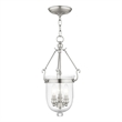 Livex Lighting Jefferson 3 Light Brushed Nickel Chain Lantern
