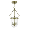 Livex Lighting Jefferson 3 Light Antique Brass Chain Lantern