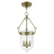 Livex Lighting Jefferson 3 Light Antique Brass Chain Lantern