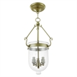 Livex Lighting Jefferson 3 Light Antique Brass Chain Lantern