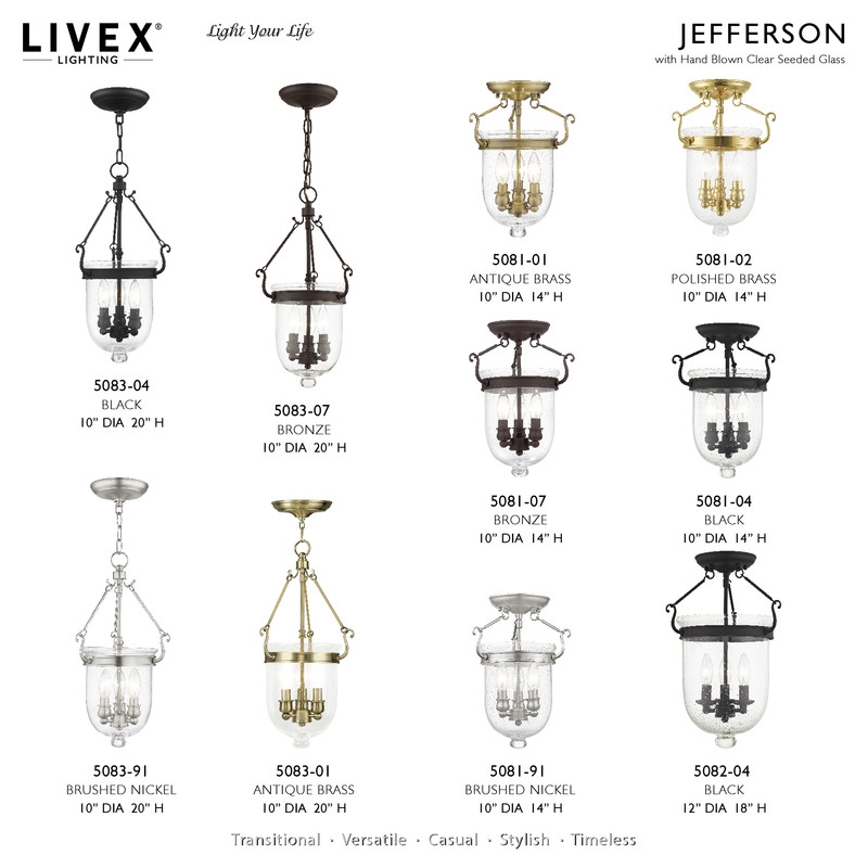 Livex Lighting Jefferson 3 Light Antique Brass Chain Lantern