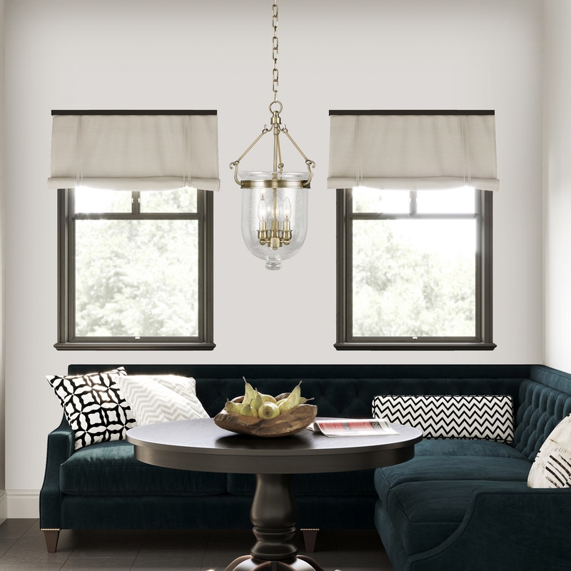 Livex Lighting Jefferson 3 Light Antique Brass Chain Lantern