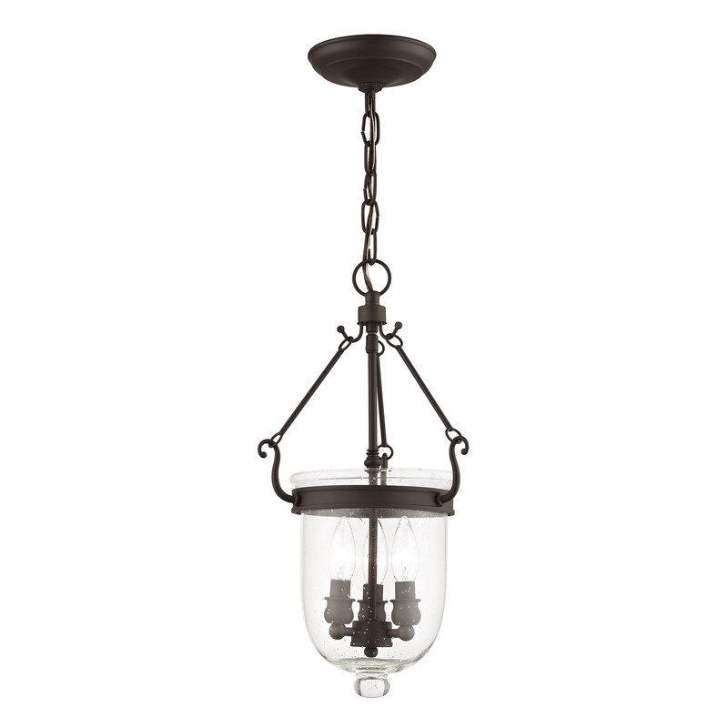 Livex Lighting Jefferson 3 Light Bronze Chain Lantern