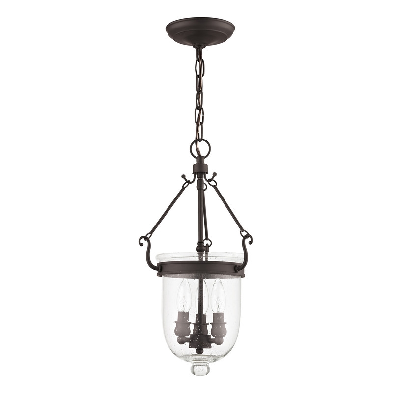 Livex Lighting Jefferson 3 Light Bronze Chain Lantern